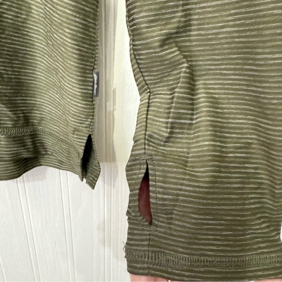 Eddie Bauer dri-fit lightweight green stripped hooded shirt size 2XL - Picture 4 of 9